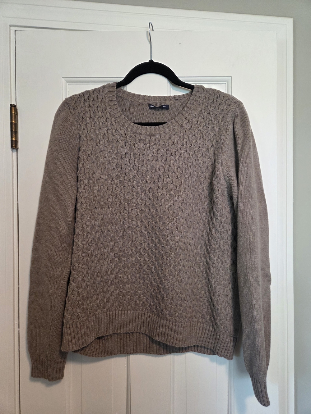 Gap Textured Taupe Crewneck Sweater Size XL
